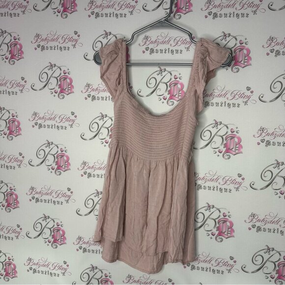 Blue B tank top frilly shoulder straps Pink Ruffle Sleeve Top - Picture 6 of 8